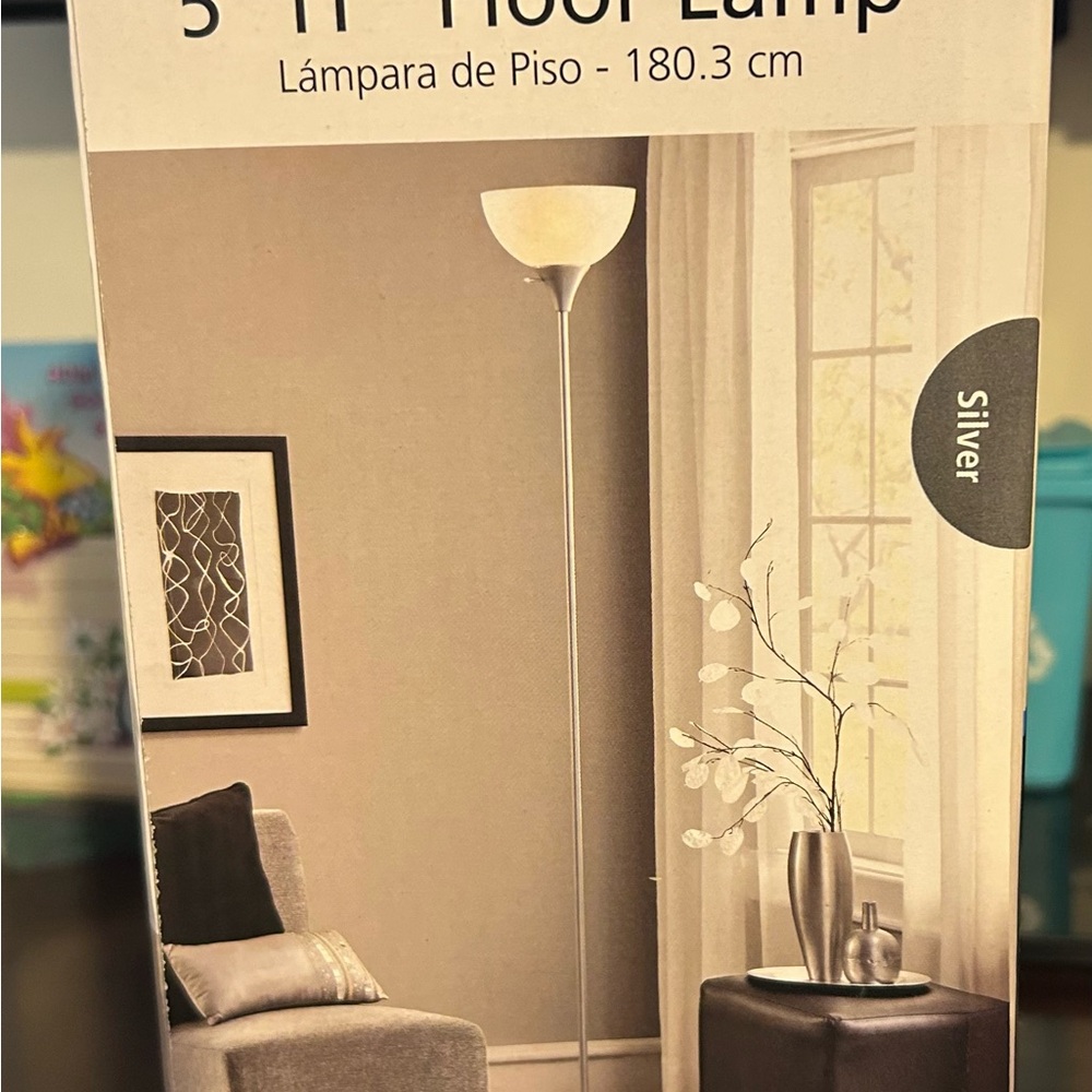 Mainstays Black and Silver Floor Lamp